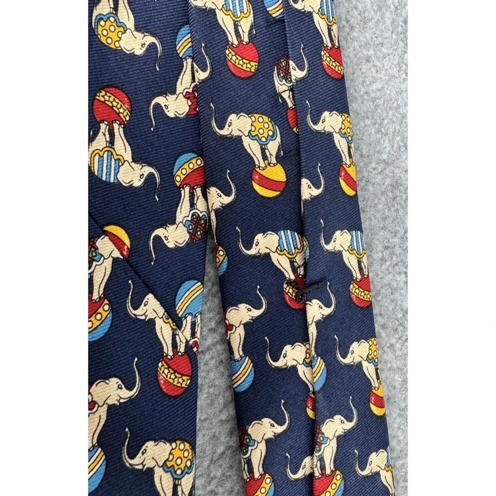 Brooks Brothers Makers Silk Necktie Circus Elephant Print Novelty USA Made‎
